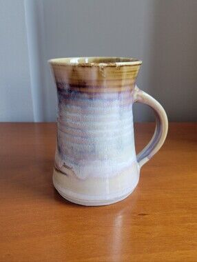 Handmade Studio Pottery Pastel Dripped Glaze Ceramic Coffee Mug 15oz